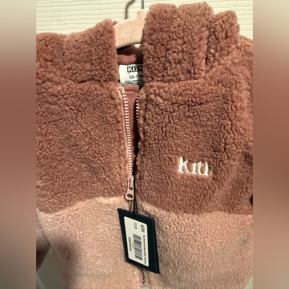 KITH Kids Baby faux Sherpa fleece hoodie pants set Dusty Quartz 12/18months NWT - Picture 9 of 9
